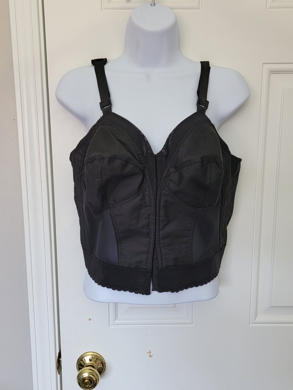 Exquisite Form Longline Bra Hook & Eye Front Closure No Padding 40B Padded Strap
